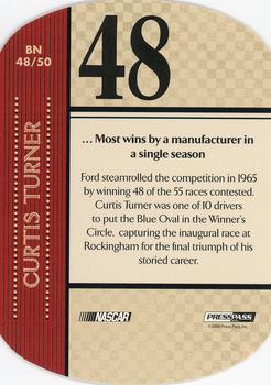2010 Press Pass - By The Numbers #BN 48 Curtis Turner Back