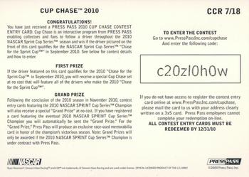 2010 Press Pass - Cup Chase #CCR 7 Ryan Newman Back