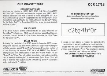 2010 Press Pass - Cup Chase #CCR 17 Mark Martin Back