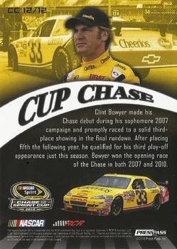 2010 Press Pass - Cup Chase Prizes #CC 12 Clint Bowyer Back