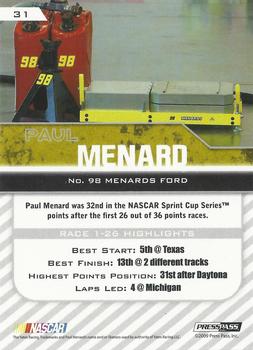 2010 Press Pass - Gold #31 Paul Menard Back