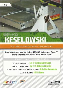 2010 Press Pass - Gold #40 Brad Keselowski Back