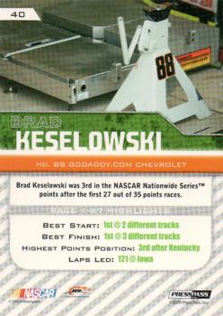 2010 Press Pass - Holofoil #40 Brad Keselowski Back