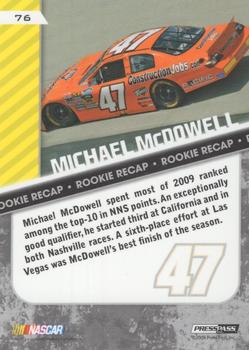 2010 Press Pass - Holofoil #76 Michael McDowell Back