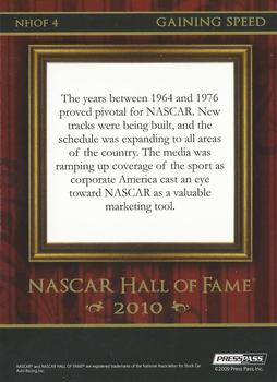 2010 Press Pass - NASCAR Hall of Fame Blue #NHOF 4 Gaining Speed Back