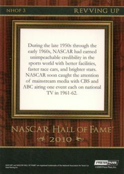 2010 Press Pass - NASCAR Hall of Fame Holofoil #NHOF 3 Revving Up Back