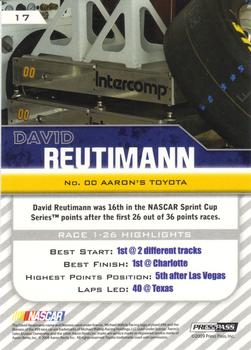 2010 Press Pass - Purple #17 David Reutimann Back