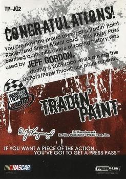2010 Press Pass - Tradin' Paint Sheet Metal #TP-JG2 Jeff Gordon Back