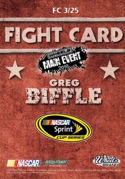 2010 Wheels Main Event - Fight Card Full Color Retail #FC 3 Greg Biffle Back