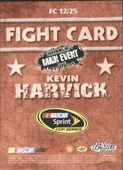 2010 Wheels Main Event - Fight Card Full Color Retail #FC 12 Kevin Harvick Back