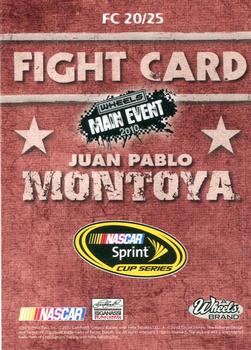 2010 Wheels Main Event - Fight Card Full Color Retail #FC 20 Juan Pablo Montoya Back