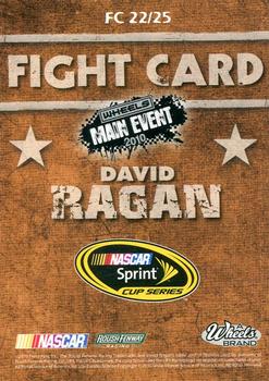 2010 Wheels Main Event - Fight Card Full Color Retail #FC 22 David Ragan Back