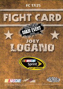 2010 Wheels Main Event - Fight Card Full Color Retail #FC 17 Joey Logano Back