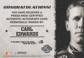 2010 Wheels Main Event - Marks Autographs #NNO Carl Edwards Back