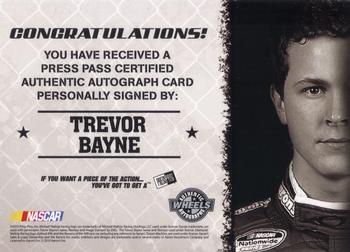 2010 Wheels Main Event - Marks Autographs Black #NNO Trevor Bayne Back
