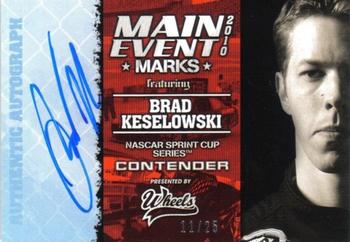 2010 Wheels Main Event - Marks Autographs Blue #NNO Brad Keselowski Front