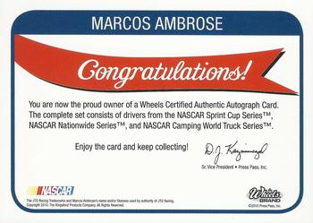 2011 Wheels Element - Autographs #NNO Marcos Ambrose Back
