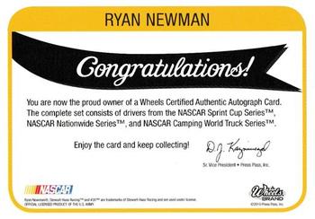 2011 Wheels Element - Autographs #NNO Ryan Newman Back