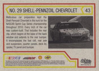 2011 Wheels Element - Green #43 No. 29 Shell-Pennzoil  Chevrolet Back