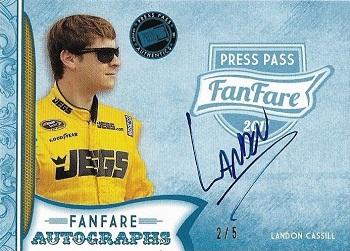 2011 Press Pass Fanfare - FanFare Autographs Blue #FA-LC Landon Cassill Front