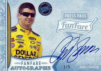 2011 Press Pass Fanfare - FanFare Autographs Blue #FA-RS2 Reed Sorenson Front