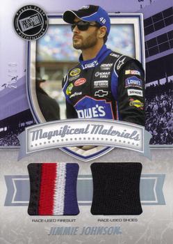 2011 Press Pass Fanfare - Magnificent Materials Dual Swatches #MM-JJ1 Jimmie Johnson Front