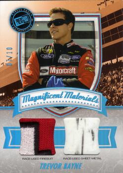 2011 Press Pass Fanfare - Magnificent Materials Dual Swatches Blue Holofoil #MM-TB1 Trevor Bayne Front