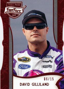 2011 Press Pass Fanfare - Ruby Die Cuts #13 David Gilliland Front