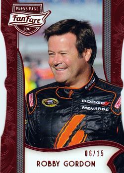 2011 Press Pass Fanfare - Ruby Die Cuts #15 Robby Gordon Front