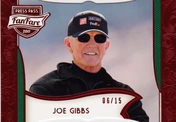2011 Press Pass Fanfare - Ruby Die Cuts #96 Joe Gibbs Front