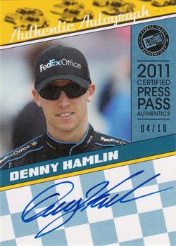 2011 Press Pass Legends - Autographs Blue #LGA-DH Denny Hamlin Front
