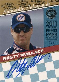 2011 Press Pass Legends - Autographs Blue #LGA-RW2 Rusty Wallace Front