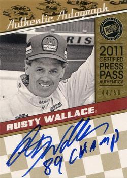 2011 Press Pass Legends - Autographs Gold #LGA-RW1 Rusty Wallace Front