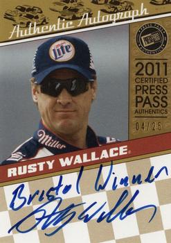 2011 Press Pass Legends - Autographs Gold #LGA-RW2 Rusty Wallace Front