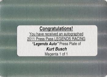 2011 Press Pass Legends - Autographs Printing Plates Magenta #LGA-KUB Kurt Busch Back
