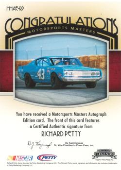 2011 Press Pass Legends - Motorsports Masters Autographs Silver #MMAE-RP Richard Petty Back