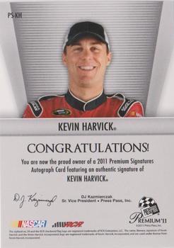2011 Press Pass Premium - Signatures #PS-KH Kevin Harvick Back