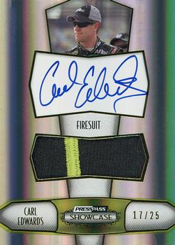 2011 Press Pass Showcase - Prized Pieces Firesuit Ink #PPI-CE Carl Edwards Front