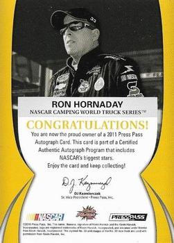 2011 Press Pass - Autographs Bronze #NNO Ron Hornaday Back