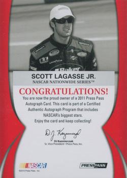 2011 Press Pass - Autographs Bronze #NNO Scott Lagasse Jr. Back