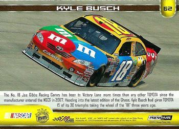 2011 Press Pass - Blue Holofoil #62 Kyle Busch's Car Back