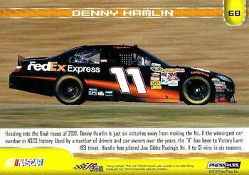 2011 Press Pass - Blue Holofoil #68 Denny Hamlin's Car Back