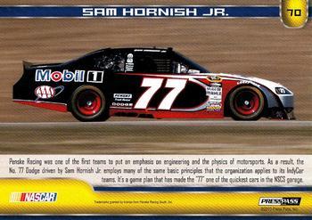 2011 Press Pass - Blue Holofoil #70 Sam Hornish Jr.'s Car Back