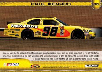 2011 Press Pass - Blue #80 Paul Menard's Car Back