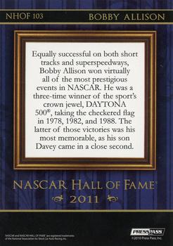2011 Press Pass - NASCAR Hall of Fame #NHOF 103 Bobby Allison Back