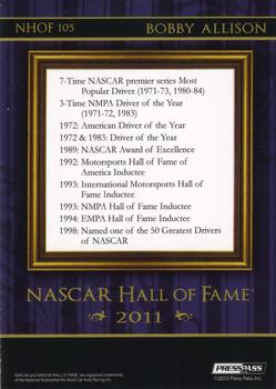 2011 Press Pass - NASCAR Hall of Fame Blue #NHOF 105 Bobby Allison Back