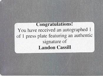 2011 Press Pass - Signings Printing Plates Cyan #PPSLC Landon Cassill Back
