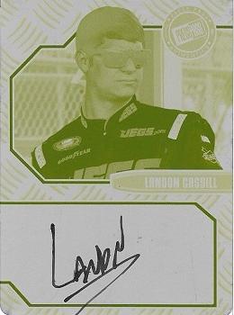 2011 Press Pass - Signings Printing Plates Yellow #PPSLC Landon Cassill Front
