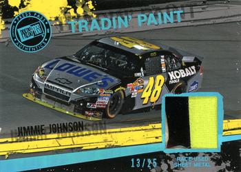2011 Press Pass - Tradin' Paint Sheet Metal Blue #TP-JJ Jimmie Johnson Front