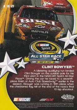 2011 Wheels Main Event - All-Stars #A 16 Clint Bowyer Back